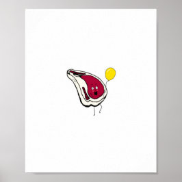Póster Cortes atrevidos. Chuletas de cerdo, tema carne