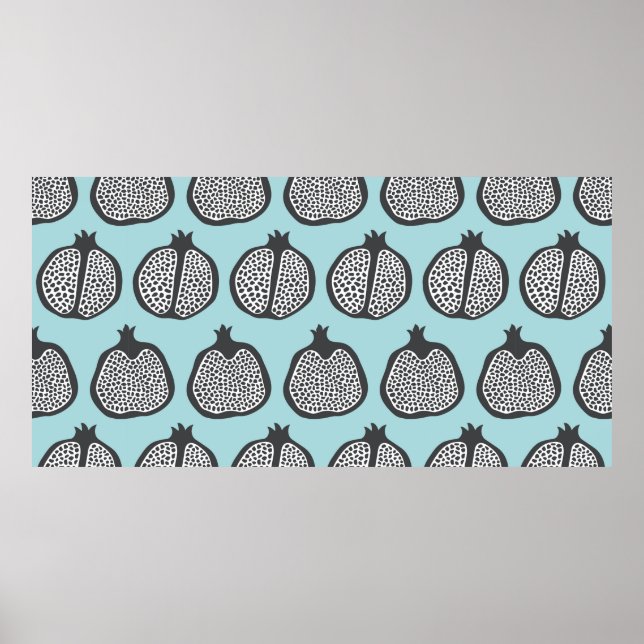 Póster Cortes de frutas granadas de incandescencia de pat (Frente)