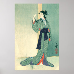 Póster Cortesana japonesa (lona)