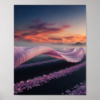 Póster Cortina con pétalos