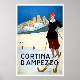 Póster "Cortina d'Ampezzo" Poster de Viajes Vintage