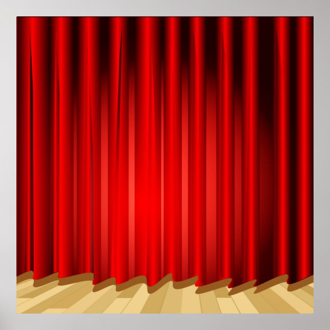 Póster Cortina de escenario escolar/fondo de cabina de fo (Frente)