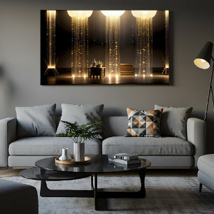 Póster Cortina de Luz Dorada