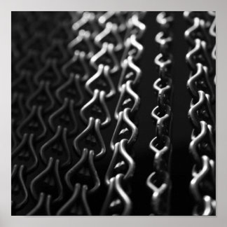 Póster Cortina metálica en blanco y negro