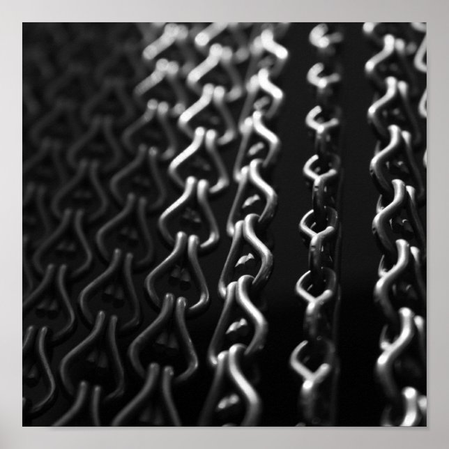 Póster Cortina metálica en blanco y negro (Frente)