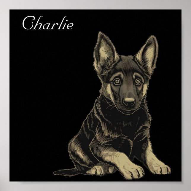 Póster Corto wallart de nombre personalizado de Shepherd  (Frente)