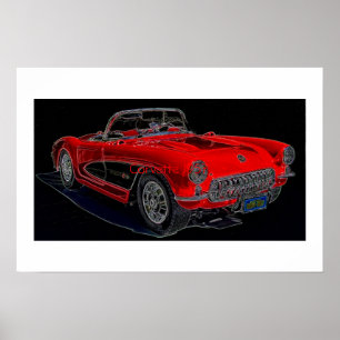 Póster Corvette 1957