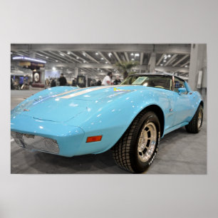 Póster Corvette azul bebé Poster