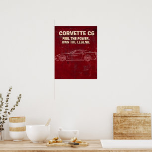 Póster Corvette C6 Vintage