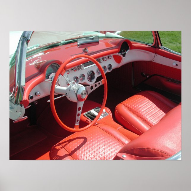 Póster Corvette de Chevrolet de 1957 (Frente)