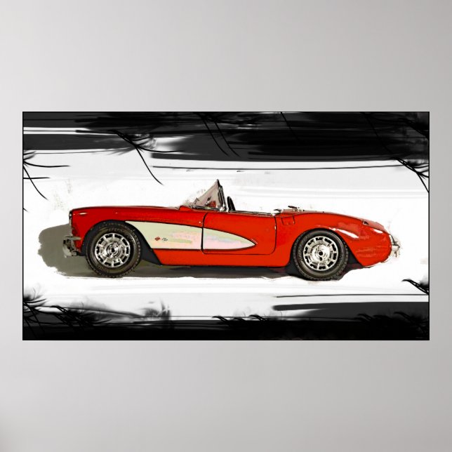 Póster Corvette de lienzo (Frente)
