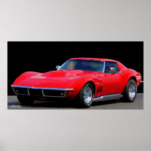PÓSTER CORVETTE: EL COCHE DE DEPORTES DEL AMERICANO