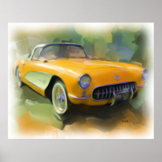 Póster Corvette en 1957