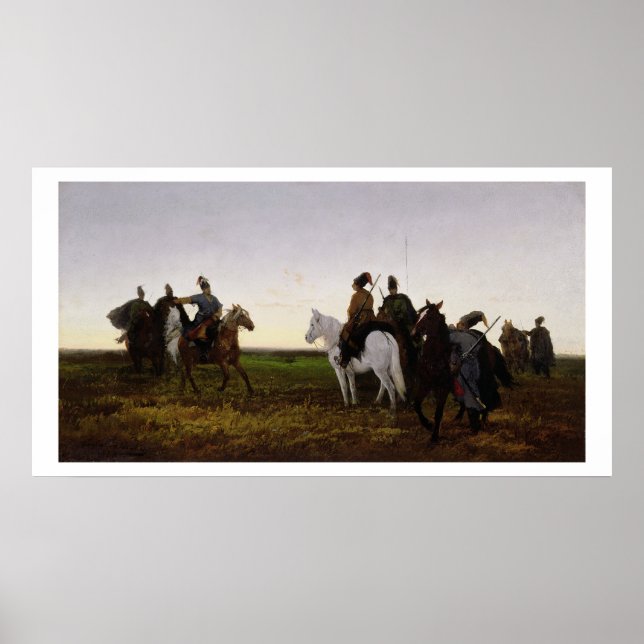 Póster Cosacos a caballo, 1874 (aceite sobre lienzo) (Frente)