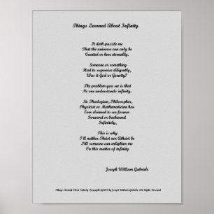 Póster Cosas Aprendidas Sobre El Infinito