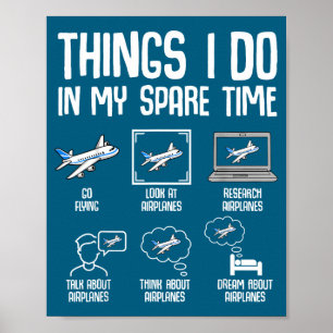 Póster Cosas de avión en tiempo libre Avión