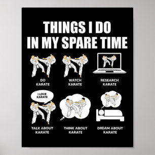 Póster Cosas de Karate que Hago en Mi Tiempo Libre L
