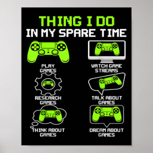 Póster Cosas divertidas de juego que hago en mi juego de