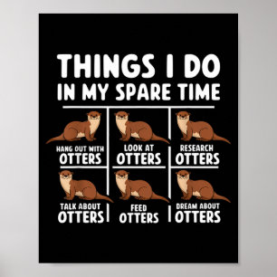Póster Cosas Divertidas De Las Nutrias Tiempo Libre Océan