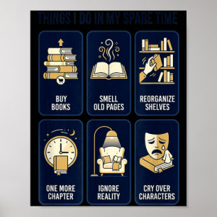 Póster Cosas divertidas de lectura que hago en el tiempo 