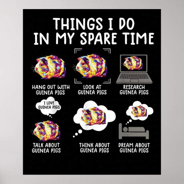 Póster Cosas divertidas del cerdo guineano que hago en mi (Frente)