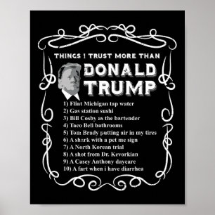 Póster Cosas en las que confío más que Donald Trump