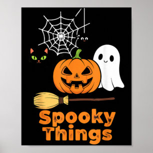 Póster Cosas espeluznantes calabaza de Halloween fantasma