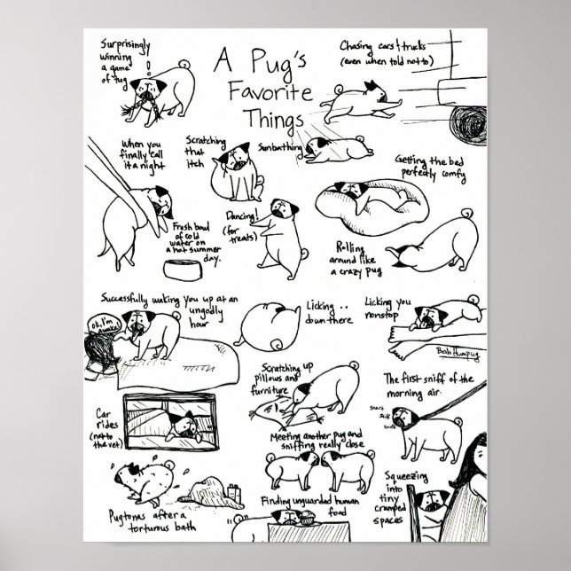 Póster Cosas favoritas de un pug, parte II (Frente)