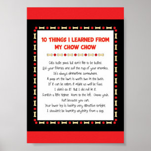 Póster Cosas Graciosas Que Aprendí De Mi Chow Chow