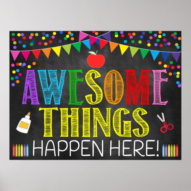 Póster Cosas Increíbles pasan aquí, Poster de aula (Frente)
