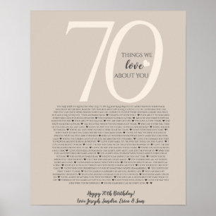 Póster cosas que amamos de ti 90,80 70, 60, 50, cartel
