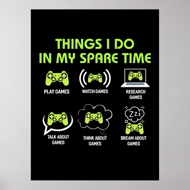 Póster Cosas que Gamer hace en tiempo de repuesto (Frente)