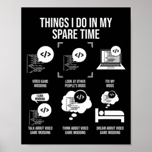 Póster Cosas que hago en mi aplicación de videojuegos de 