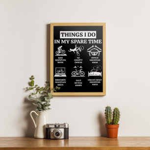Póster Cosas que hago en mi tiempo de repuesto - MTB Moun