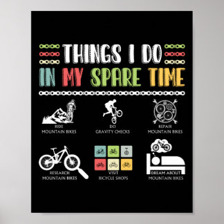 Póster Cosas que hago en mi tiempo de repuesto - MTB Moun