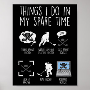 Póster Cosas que hago en mi tiempo libre Hockey sobre hie