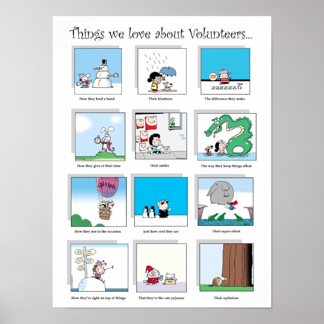 Póster Cosas que nos encantan de los voluntarios poster (Frente)