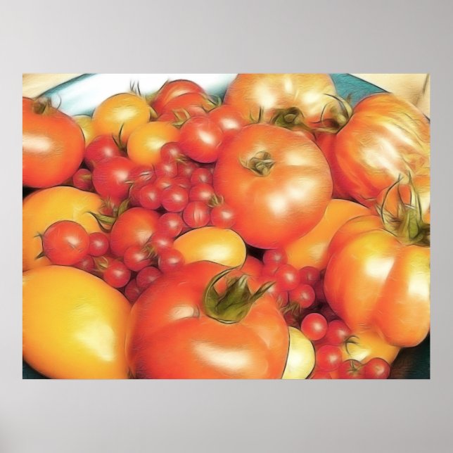 Póster Cosecha Abundante - Tomates Heirloom (Frente)