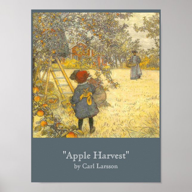 Póster Cosecha de Apple de Carl Larsson (Frente)