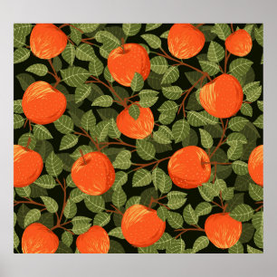 Póster Cosecha de Apple: Verde deja vintage