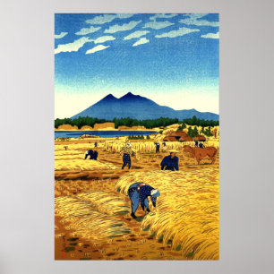 Póster Cosecha de arroz Shiro Kasamatsu 1953