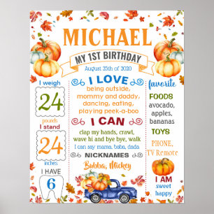 Póster Cosecha de calabazas Halloween Fenómeno de cumplea
