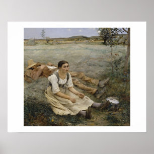Póster Cosecha de heno — Jules Bastien-Lepage (1877)