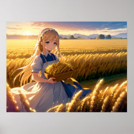 Póster Cosecha de la mañana: Campos de anime
