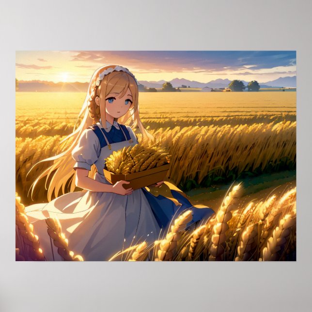 Póster Cosecha de la mañana: Campos de anime (Frente)