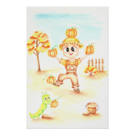 Póster Cosecha de moras niño de jengibre