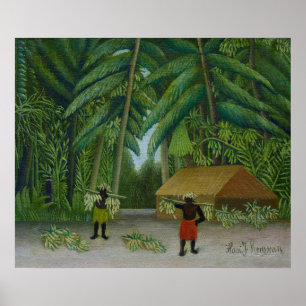 Póster Cosecha de plátanos, pintura famosa