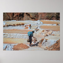 Póster Cosecha de Sal en Maras, Perú