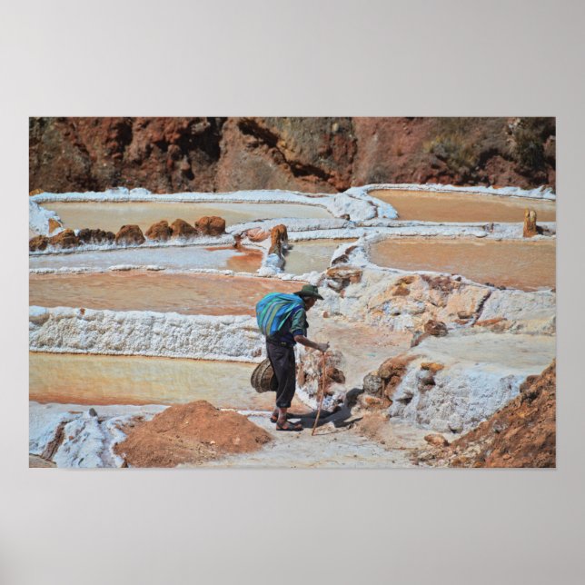 Póster Cosecha de Sal en Maras, Perú (Frente)