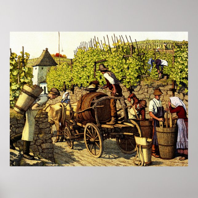 Póster Cosecha de uva 1890 (Frente)